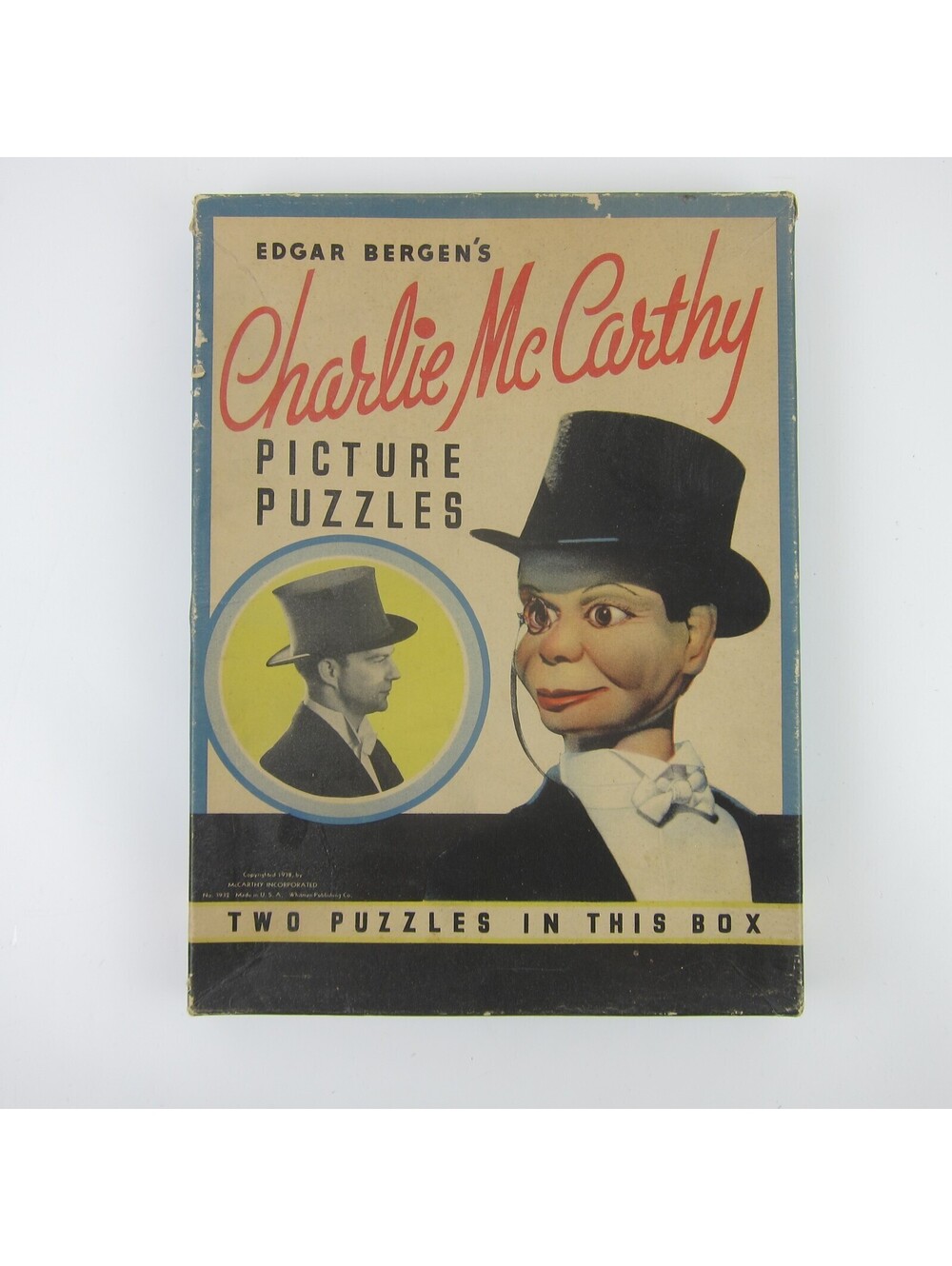 Vintage 1938 Charlie McCarthy Picture Puzzles Set of 2 in Box Edgar Bergen RARE